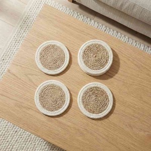 Top Selling Modern Jute <b>Coaster</b> <b>Set</b> of 4 for Coffee Cups or Glasses and Tabletop Decoration Available at Export Price - Product Image 5