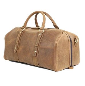 New Arrival Luxury leather Duffle Bag Adjustable <b>Strap</b> Zipper Closure Large Capacity Multi-Function for Travel Daily - Product Image 3