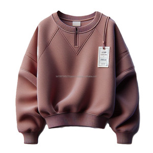 Sudaderas de media cremallera de punto de algodón Terry mangas completas cuello redondo en colores versátiles OEM sudaderas de mujer de diseño personalizado - Product Image 5