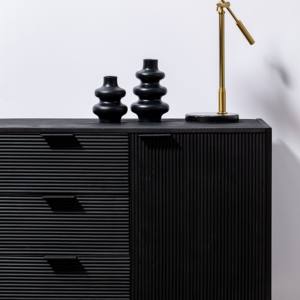 Aparador Vandana Arista Mira Negro con 3 Cajones y 3 Puertas para Interiores Modernos y Elegantes - Product Image 5