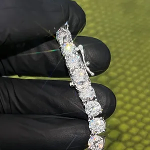 65MM Premium VVS Moissanite Tennis Chain Necklace Solid 925 Sterling <b>Silver</b> Iced Out <b>Choker</b> Hip Hop Jewelry Diamond Tester - Product Image 5