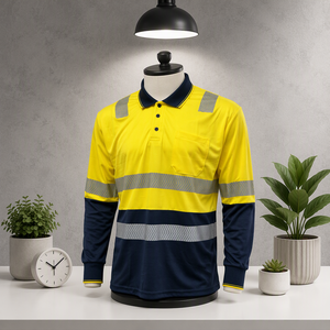 Polo de travail haute visibilité en polyester avec logo personnalisé, vêtements de sécurité réfléchissants, vêtements de travail haute visibilité, chemise de travail - Product Image 6