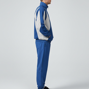 Streetwear Men's Color Block Tracksuit Full Sleeve Half-Zip Sporty Jogging Set With Side Pockets Regular Fit Autumn Wear - Product Image 5