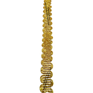 Durable Metallic Scroll <b>Braid</b> Lace with Customizable Color & Size Machine/Handmade for Ceremonial Uniforms Edging - Product Image 3