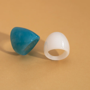 Anillo de Resina FAIZA CRAFT, Diseño Ancho, Pulido, Unisex, Joyería de Moda - Product Image 5