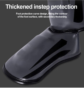 Protector de Piernas y Pies de Piel Sintética con Logotipo Personalizado para Kickboxing Tailandés y Karate - Product Image 4