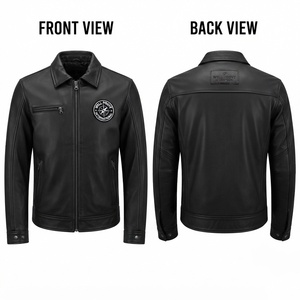 Veste en cuir PU respirant de qualité supérieure, simili peau de mouton, 950 GSM, marron, style bomber, poignets en tricot côtelé, logo brodé personnalisé - Product Image 6