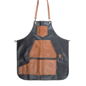 Professional Two-Tone <b>Leather</b> <b>Apron</b> Multi-Pocket Clubwear Uniform Party Wear Bib <b>Apron</b> Durable Faux <b>Leather</b> Costumes - Product Image 1