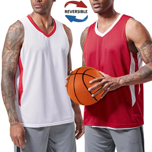Maillot de basketball sans manches imprimé personnalisable pour adultes, 100 % polyester, anti-bactérien, sublimation, le plus vendu - Product Image 5