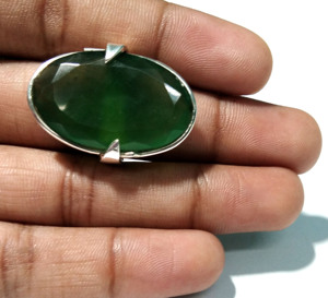 Anillo de Plata de Ley 925 Hecho a Mano con Incrustaciones de Jade Nefrita Verde Natural, Estilo Bohemia, para Mujer - Product Image 2