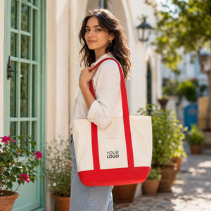 Sac fourre-tout personnalisé pour femmes, 100% coton, écologique, léger, avec poche avant, doubles poignées d'épaule, réutilisable pour les courses et les courses alimentaires - Product Image 4