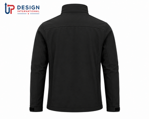 Veste softshell noire pour homme personnalisée, imperméable, coupe-vent, doublée de polaire, pour la randonnée en plein air, vêtements de travail, avec logo personnalisé - Product Image 2