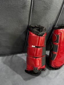 Premium Equestrian Horse <b>Brushing</b> <b>Boots</b> with Synthetic Leather, Neoprene & Sheepskin Padding for Superior Leg Protection - Product Image 2