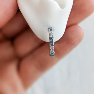 Pendientes de Aro con Doble Baguette de Rubí, Plata de Ley 925, Chapado en Oro de 14K, Joyería de Piedras Preciosas de Platino de Lujo - Product Image 2