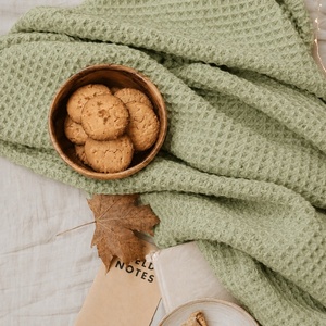 100 Percent Cotton Waffle Weave <b>Throw</b> Blanket Lightweight Cozy Blanket for All Seasons and Everyday Use - Product Image 2