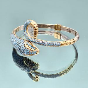 Pulsera de serpiente turquesa ajustable, plata de ley 925, chapada en oro de 14 quilates, joyería de piedras preciosas naturales, regalo bohemio para mujer - Product Image 5