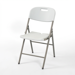Chaise pliante en plastique blanc HDPE moulée par soufflage avec cadre en acier, idéale pour événements extérieurs, mariages, fêtes, jardin et camping – Portable et directement de l'usine à prix abordable - Product Image 1