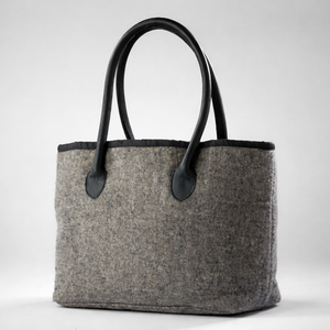 Sac fourre-tout en feutre de haute qualité, très tendance, avec poignées en cuir, élégant et durable, idéal pour le bureau, les courses et les voyages. - Product Image 1