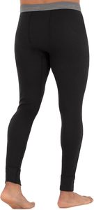 Leggings noirs taille haute pour hommes, coupe slim, en coton et polyester tricoté, hiver, décontracté, uni, respirant, thermique, séchage rapide, vintage, longueur complète - Product Image 4