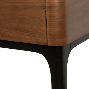 Midcentury Modern Wood Living Room Bar <b>Cabinet</b> with Brass Accents Slab Doors Eco-Friendly & Recyclable 1 Year Warranty - Product Image 5