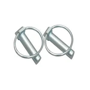 Silver Zinc Plated Spring Loaded Stainless Steel Linch Pins For Trailer Locking Pin And Tractor Linkage Parts