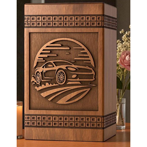 Urne en bois avec gravure décorative, urne en bois de luxe pour cendres avec base en velours, urne par AYAANS - Product Image 5