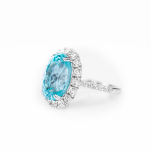 Anillo Majestic para Mujer, Plata de Ley 925, Topacio Azul Cielo, Corte Ovalado, Anillo de Compromiso, Joyería Fina, Regalo para Ella - Product Image 4