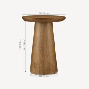 Awesome <b>Round</b> <b>Wooden</b> <b>Coffee</b> <b>Table</b> With Tapered Base Handmade Living Room Furniture Minimalist Design 15 Inch Top - Product Image 1