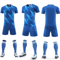 Ensemble de tenues de football personnalisées en gros pour jeunes, maillots de football en maille polyester, kits de football, uniformes de football