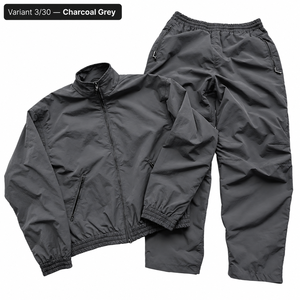 Chándal unisex negro de poliéster grueso, cortavientos, de secado rápido, diseño 2 en 1, estilo urbano, corte holgado, con capucha, para invierno, color liso. - Product Image 5