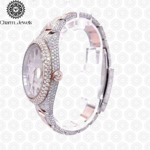 Reloj de Lujo para Hombre Charm Jewels, de Acero Inoxidable, 40 mm, Analógico, Mecánico, con Cristal y Diamantes, Brazalete de Joyería de Moda, Resistente al Agua 10 Bar - Product Image 3