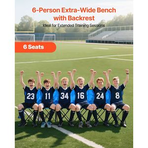 Panca Pieghevole Portatile a 6 Posti per Patio, Leggera, con Tasche Laterali e Borsa per il Trasporto, Ideale per il Campo da Calcio - Product Image 2