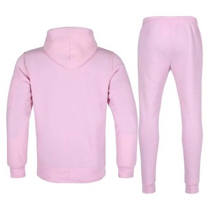 Ensemble de survêtement unisexe rose à capuche, décontracté, en polyester, avec cordon de serrage et poches latérales, pour l'automne - Product Image 2