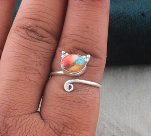Wholesale Spiny Oyster Copper Amethyst 925 Sterling <b>Silver</b> Classic Party Cute Animal Cat <b>Adjustable</b> <b>Ring</b> Supplier - Product Image 6
