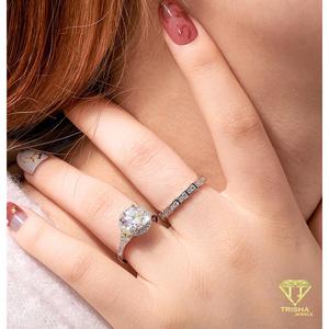 Luxury Round Cut Moissanite Engagement <b>Ring</b> 925 Sterling <b>Silver</b> Bridal Jewelry Custom <b>Statement</b> <b>Ring</b> for Women Wedding Gift - Product Image 3