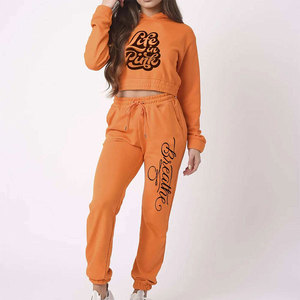 Conjuntos Deportivos de Dos Piezas de Alta Calidad para Mujer, Ropa Urbana, Sudadera Corta Personalizada y Pantalones Deportivos - Product Image 5