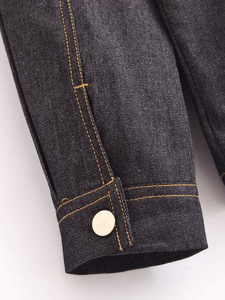 Premium Vintage Summer Custom Denim Knitted Jeans <b>Tracksuit</b> Unisex Oversized Casual Streetwear Set OEM Manufacturing Wholesale - Product Image 4