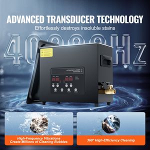 Pulitore a Ultrasuoni Digitale 6L 180W, Nuova Macchina per Pulizia Ultrasonica Industriale 40kHz con Modalità Delicata per Metalli - Product Image 2