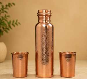 Vintage Traditional Pure <b>Copper</b> <b>bottle</b> and drinkware Leak-Proof Reusable Portable Custom Large Capacity Water <b>Bottle</b> Home - Product Image 3