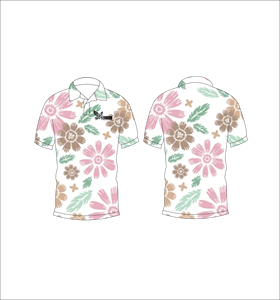 เสื้อโปโลพิมพ์ลายดอกไม้แบบกำหนดเอง แขนสั้น สวมใส่สบาย เหมาะสำหรับกอล์ฟ เทนนิส ชุดทีมฤดูร้อน - Product Image 4