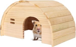 Casa de madera hecha a mano al por mayor para hámster, refugio para animales pequeños, jaula para cobayas y hámsteres enanos, hogar y refugio. - Product Image 2