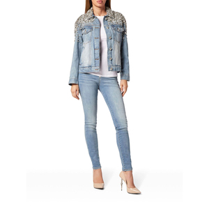 Custom Winter Streetwear Girl Print Short Coat Women Slim Casual Neck <b>Crop</b> Top <b>Denim</b> Jeans <b>Jacket</b> - Product Image 1