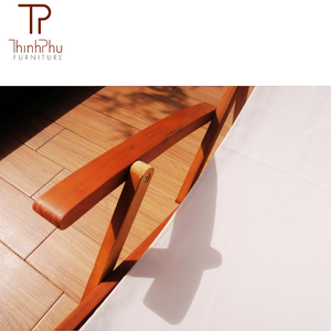 Silla de Playa Plegable ThinhPhu de Madera, Muebles de Exterior con Tela Oxford, Respaldo Sólido Estilo Luna, Plegable para Jardín y Piscina - Product Image 5