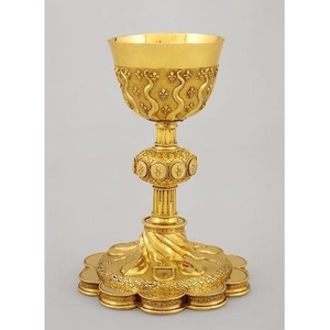 Elegante Juego de Cáliz y Ciborio de Metal con Acabado Pulido para Celebraciones Litúrgicas Sagradas Diarias - Product Image 5
