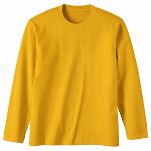 เสื้อยืดแขนยาวผู้ชาย คอโอ ทรงปกติ ผ้าฝ้ายเจอร์ซีย์ สีพื้น สไตล์ลำลอง - Product Image 1