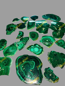 Dalles de cristal de malachite naturelle polie de qualité AAA, matériau brut minéral vert rare pour la fabrication de bijoux et la sculpture, vente en gros - Product Image 2