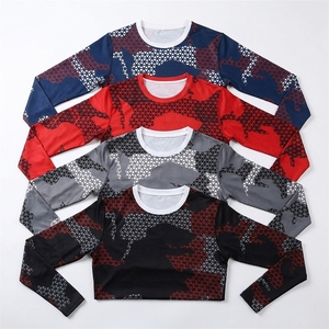B2B Factory Supply High Collar Quick Dry Spandex/Polyester Anti-Bacterial Mens <b>Compression</b> <b>Shirt</b> Long Sleeve Rashguard Front - Product Image 6