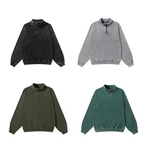 Sweat-shirt surdimensionné 320G à col zippé et épaules tombantes, style vintage, avec fermeture éclair 1/4, pour homme - Product Image 5