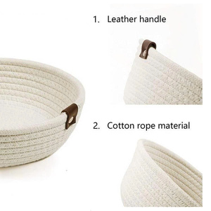 Farmhouse Cotton Rope Tray Decorative Storage Solution Woven Cotton Rope Tray for Nursery and Toy Storage OEM ODM Wholesale - Product Image 3