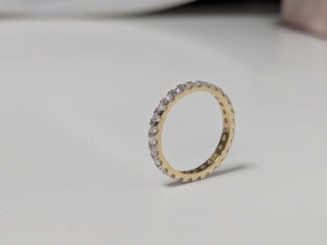 Anillos de Boda de Eternidad Completa con Banda de Moissanita Blanca VVS Color D, Corte Brillante, Engaste de Garras, Oro de 14k/18k - Product Image 5